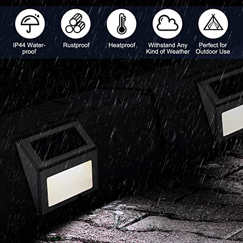 Solar Step Lights Outdoor Fence Deck Waterproof Stair Lights for Garden Yard Patio Pathway Cool White k7m