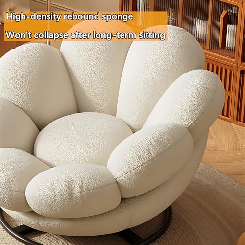 Shaped Swivel Lounge Chair with Ottoman, Pumpkin Style, Blue A4798