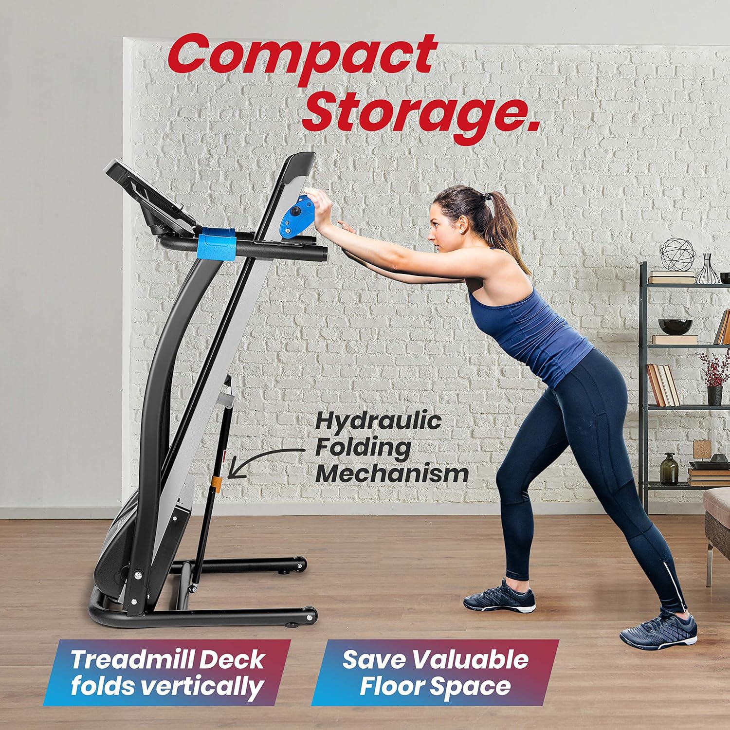 Treadmill Folding Electric 2.5 HP Indoor Running Machine k7p