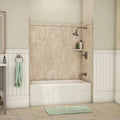 FlexStone Elite 32 in. x 60 in. x 60 in. 9-Piece Easy Up Adhesive Tub Surround in Alaskan Ivory