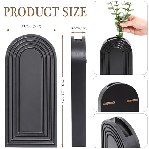 2 Pack Modern Wall Wood Vase Entryway Decor White E32459