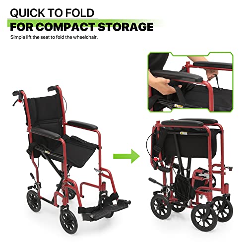 Wheelchair for Adults Foldable Lightweight 16 Inch Seat k7p