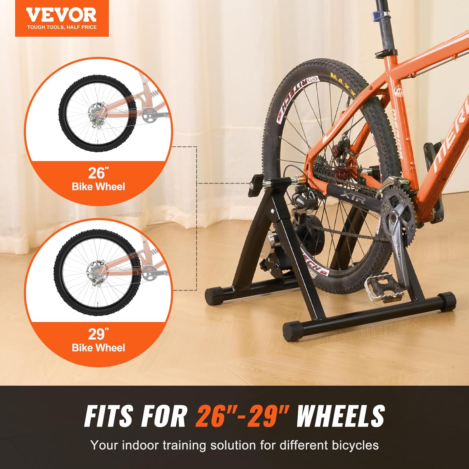 VEVOR Bike Trainer Stand, Magnetic Stationary Bike Stand for 26"-29" Wheels D19835