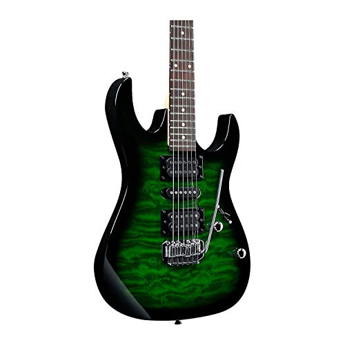 Electric Guitar Right Handed Transparent Green Burst q7
