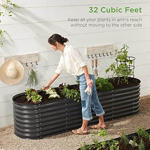 Outdoor Metal Raised Garden Bed Oval Planter Box7k