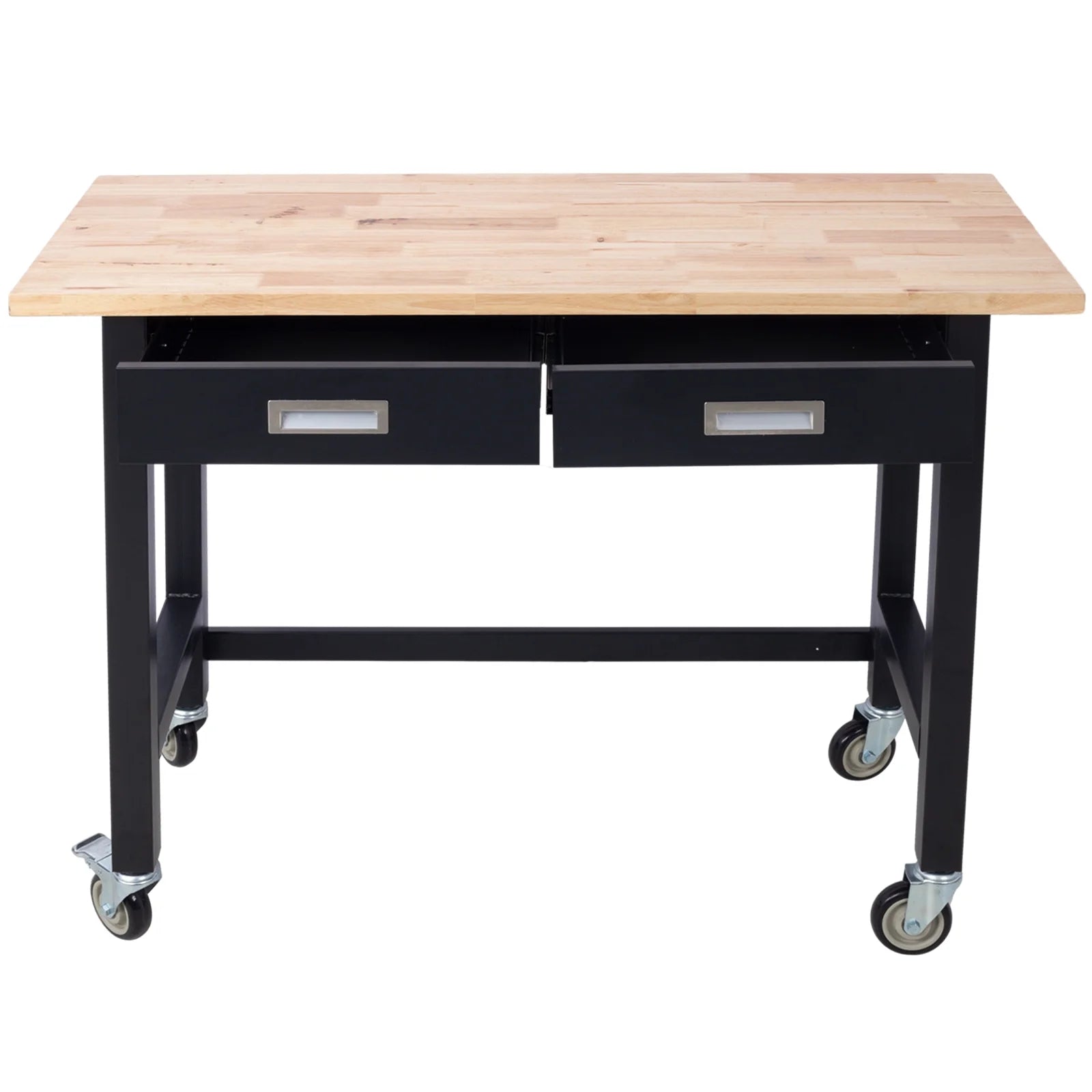 48in Adjustable Bamboo Workbench with Drawer and Wheels S221