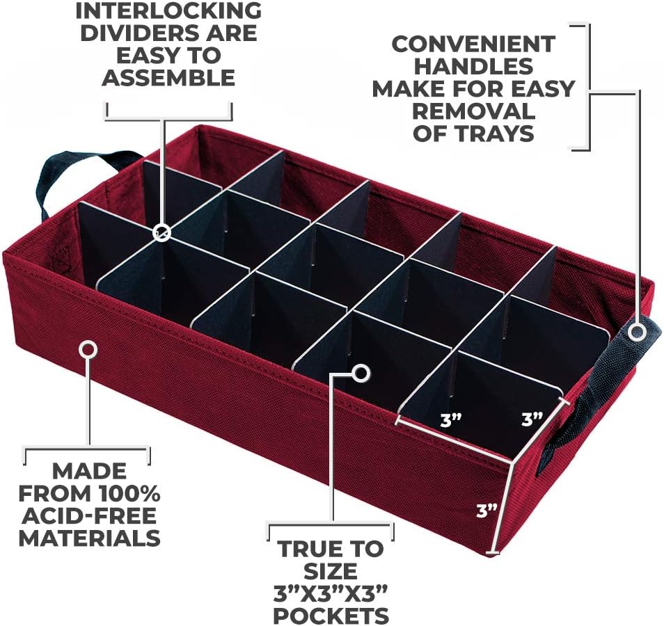 Christmas Ornament Storage Box with Adjustable Dividers and Trays a7