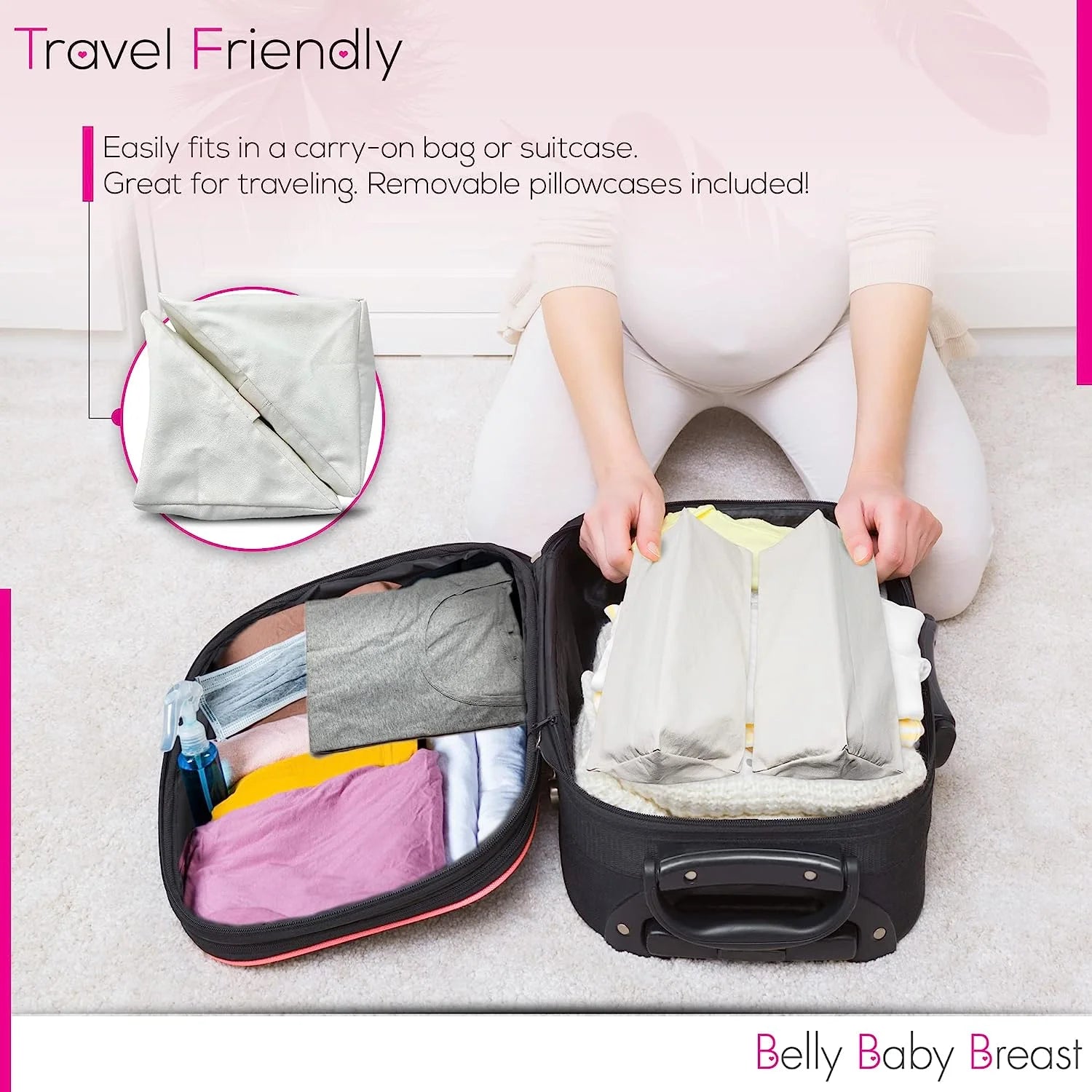 Pregnancy Wedge Pillow Set for Side Sleeping, Supports Front and Back E16999