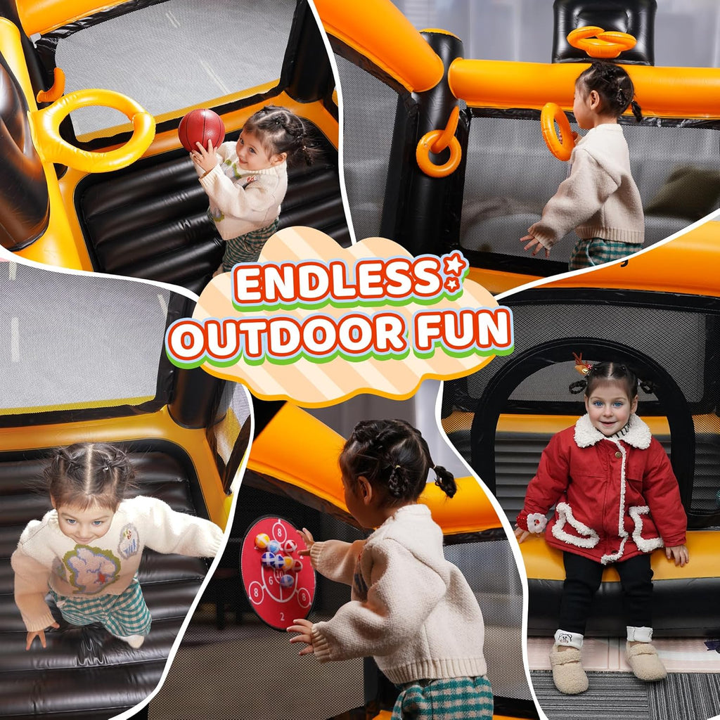 Inflatable Bounce House for Toddlers with Ball Pit and Basketball Hoop U4555