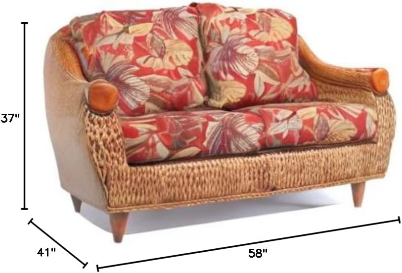 Rattan and Hyacinth Loveseat (#1561-RS) E654227
