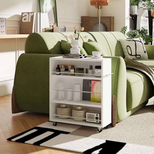 4-Tier Slim Rolling Storage Cart for Kitchen Laundry Bathroom L968