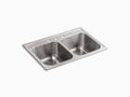 Kohler K-3847-4-NA Toccata 33x22 x 22x22 x 9-1/4x22 Top-Mount double-equal Kitchen Sink Stainless Steel