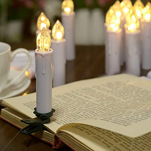 Battery Operated Taper Candles with Remote Timer Warm White Flickering Lights k7m
