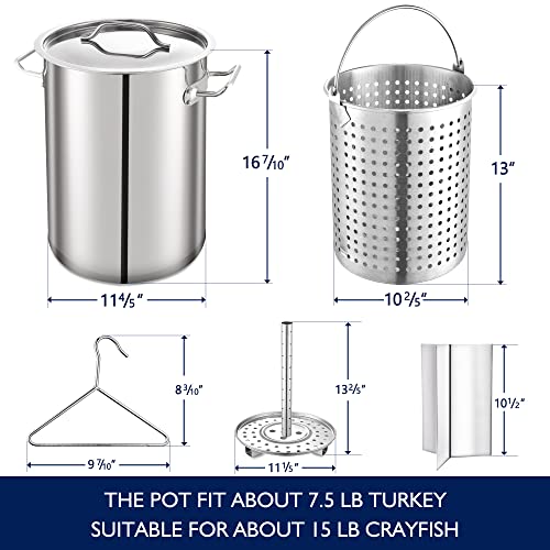 ARC 32QT Stainless Steel Stock Pot 6-Piece with Basket and Steamer Rack L393867