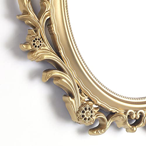 Antique Gold Oval Wall Mirror 20x24 Decor k7
