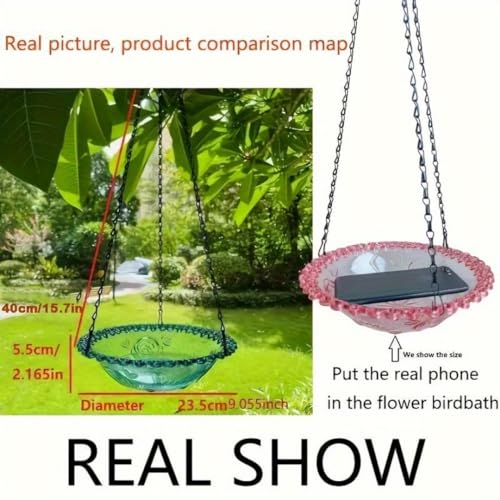 Hanging Bird Bath Bowl Feeder for Garden Patio Decor a7