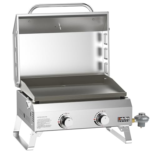 Onlyfire Flat Top Gas Griddle, 2-Burner Portable Propane Grill for Outdoor BBQ Q64541