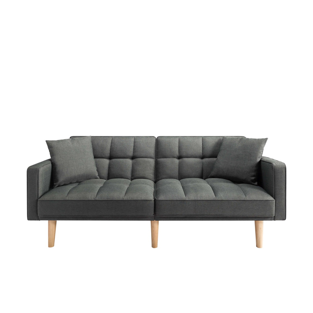 BSHTI Futon Sofa Bed with Split Back and Tapered Wood Legs Y256