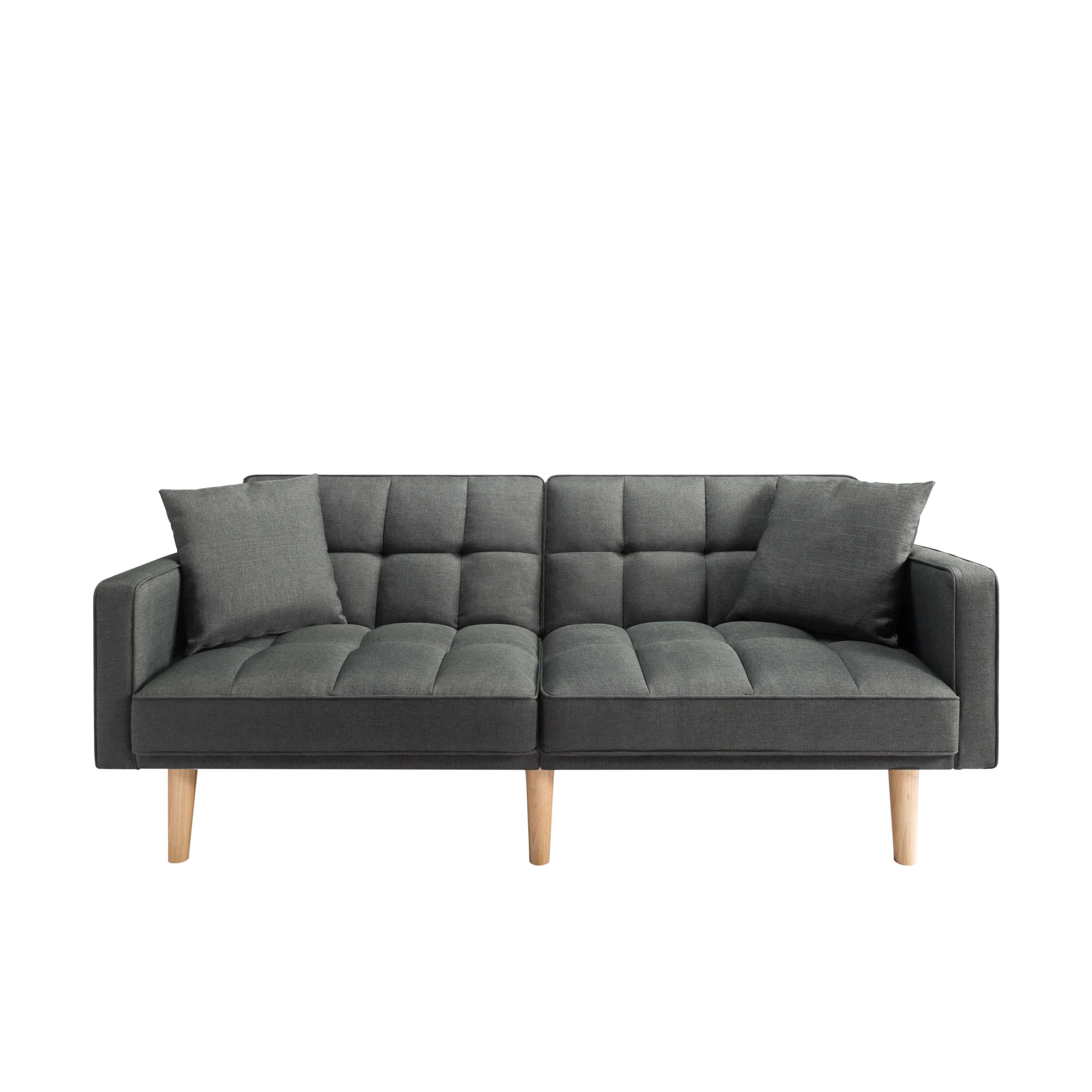 BSHTI Futon Sofa Bed with Split Back and Tapered Wood Legs Y256