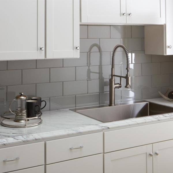 White Laminate Countertop Kit Left Miter Ogee Edge Calcutta Marble k7