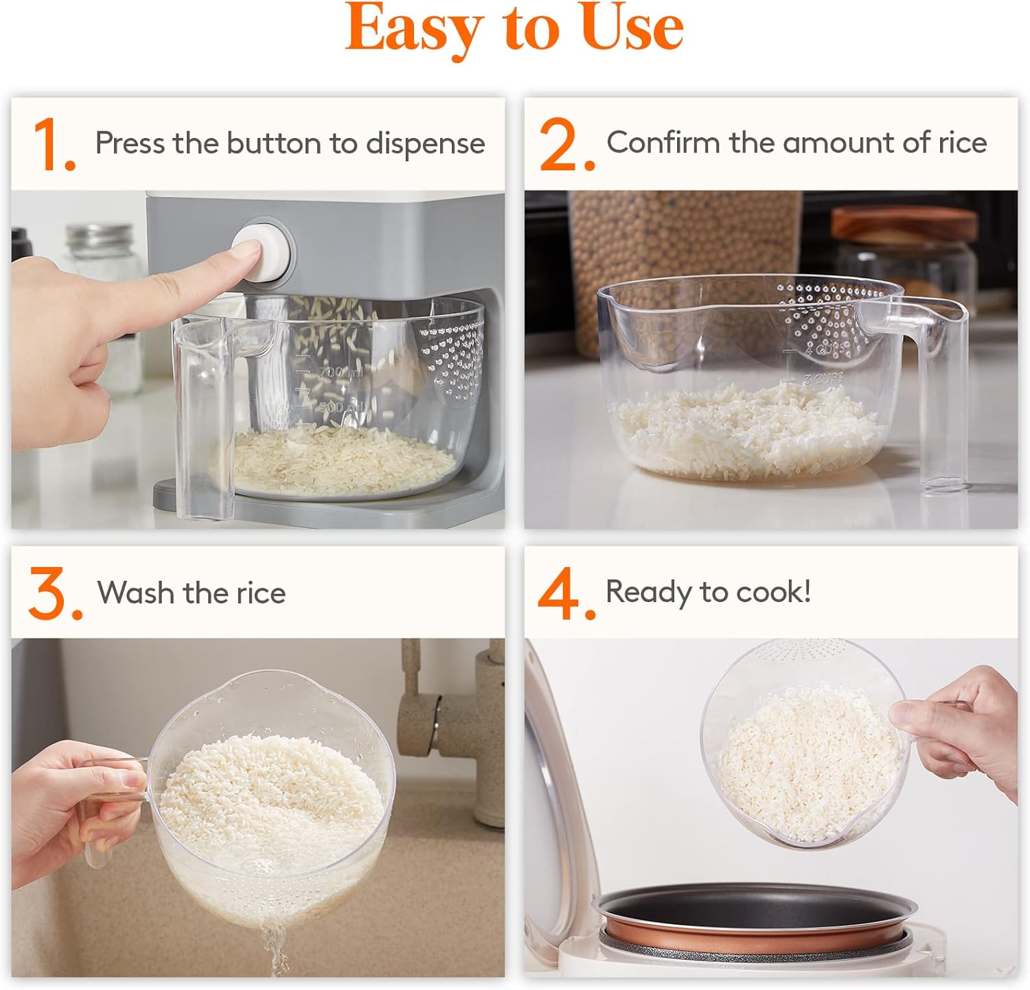 Lifewit Rice Dispenser 25 Lbs, Sealed Moisture Proof Storage Container X12235