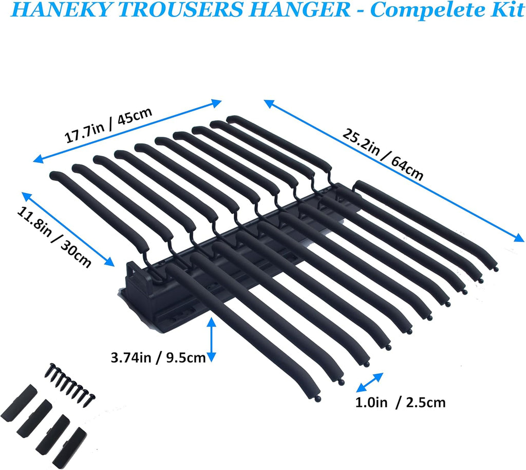 HANKEY Pull Out Pants Rack Space Saving Heavy-Duty Grey P2856