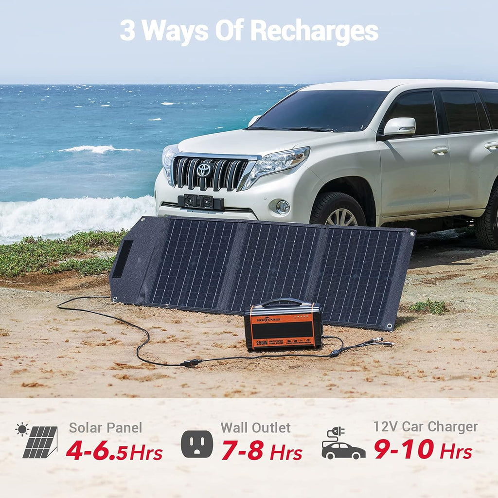 Portable Generator 250W Lithium Battery Solar Power Supply 110V AC Outlet k7