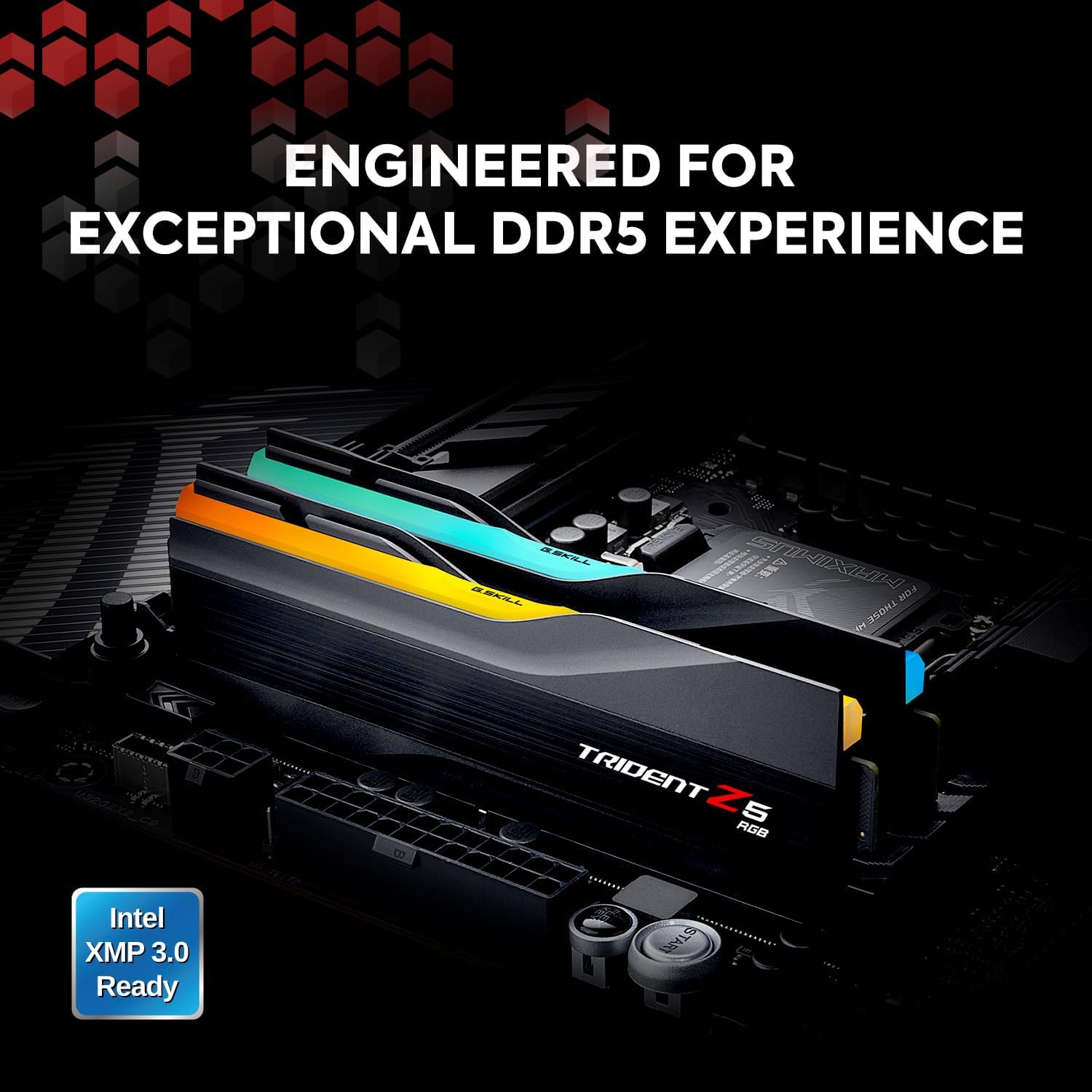 G.SKILL Trident Z5 RGB DDR5 RAM 64GB (2x32GB) 5600MT/s CL28 Desktop Memory UDIMM - Matte Black X68934
