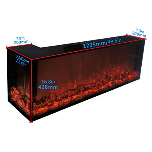 L-shaped Corner Electric Fireplace with Remote Control, Black S20601