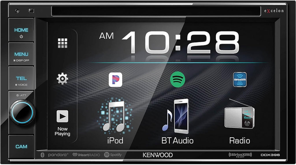 KENWOOD eXcelon DDX396BT Double DIN SiriusXM Ready Bluetooth in-Dash DVD/CD/AM/FM Car Stereo Receiver w/ 6.2" Touchscreen