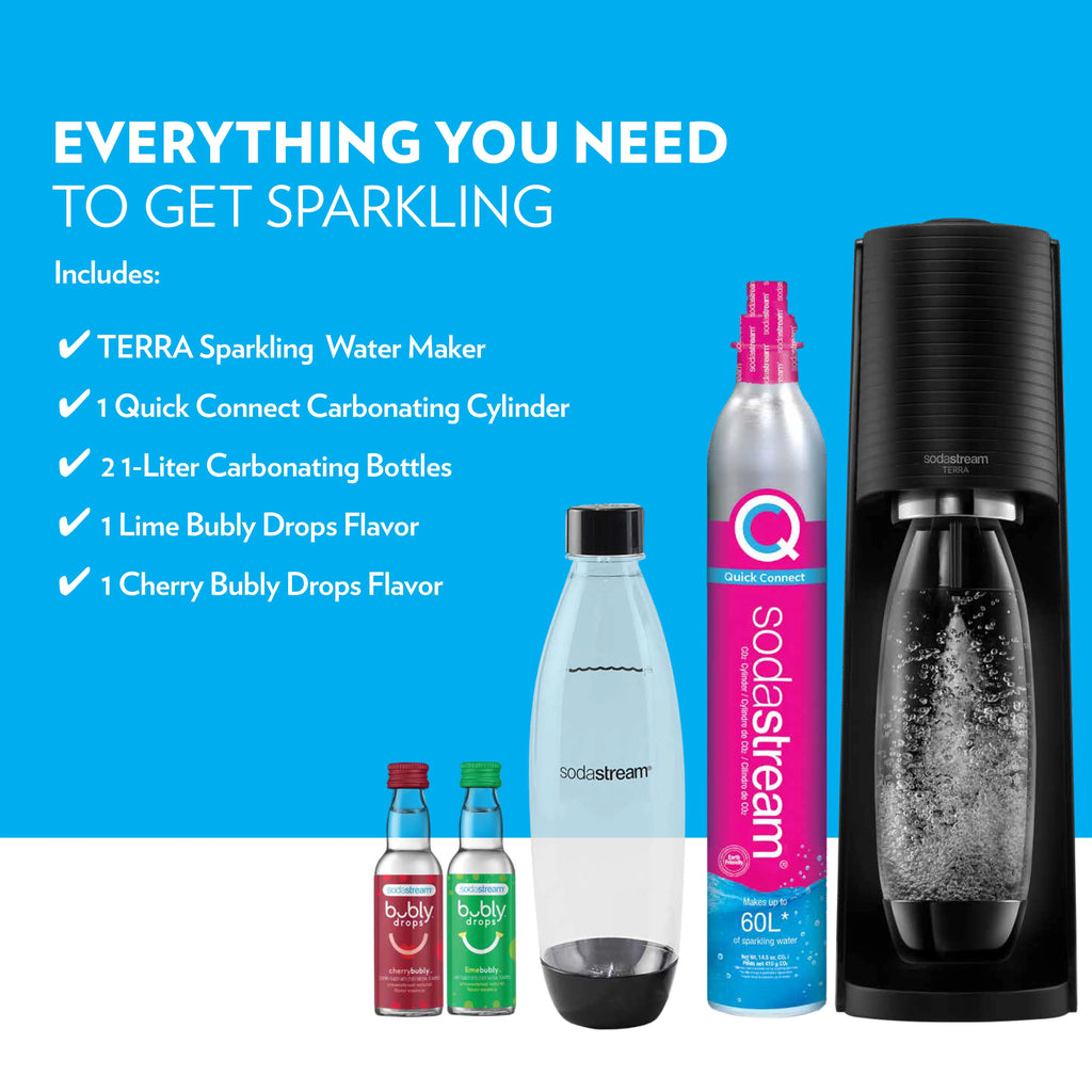 Sparkling Water Maker Bundle with CO2 and 2 Bottles a7k