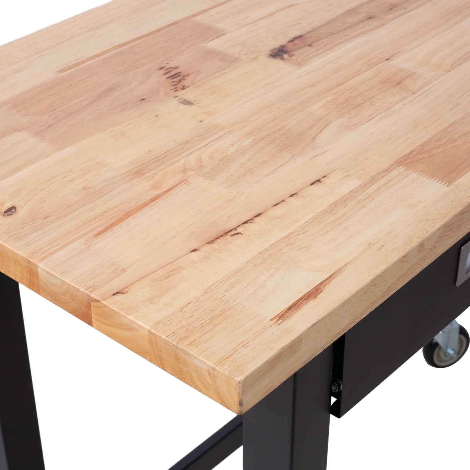 48in Adjustable Bamboo Workbench with Drawer and Wheels S221