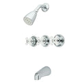 Kingston Brass KB235PX Tub and Shower Faucet with 3-Porcelain Cross Handle, Oil Rubbed Bronze,5-Inch Spout Reach , Oil-Rubbed Bronze