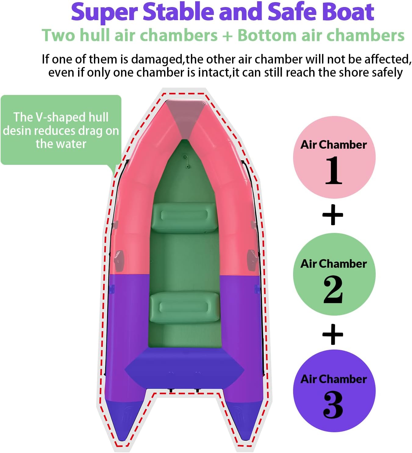 10 ft Inflatable Dinghy Boat for 4 Persons with Paddles, Pump & Carry Bag X902