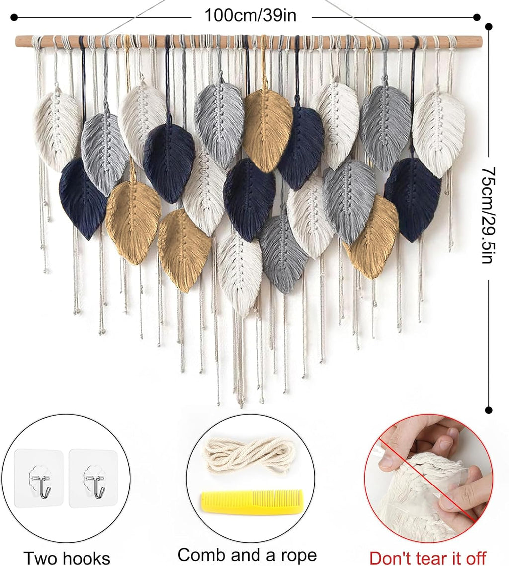 Alynsehom Macrame Wall Hanging Boho Handmade Woven Tapestry Wall Art Decor E935597