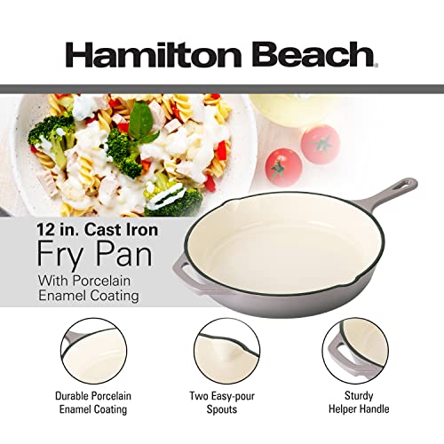 Hamilton Beach Enameled Cast Iron Fry Pan 10-Inch Cream U8132