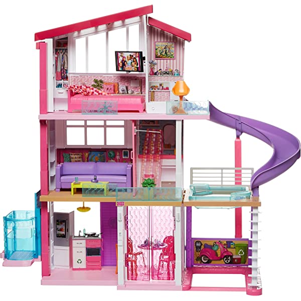 Dollhouse with Elevator, Pool, Slide and 70 Accessories a7
