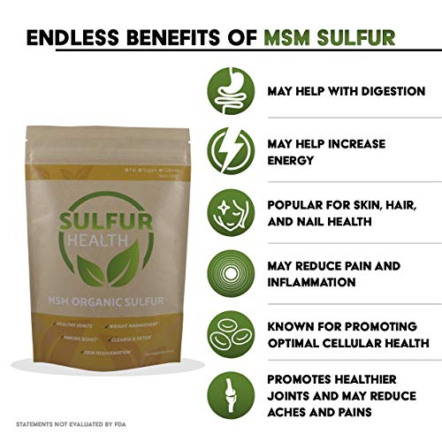 Organic Sulfur Supplement 99.9% Pure Lab-Tested 1/2 Pound k7
