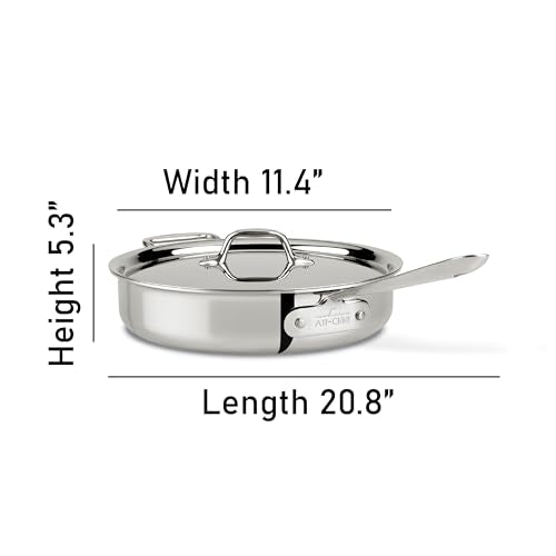 All-Clad D3 3-Ply Stainless Steel Sauté Pan 4 Quart T709