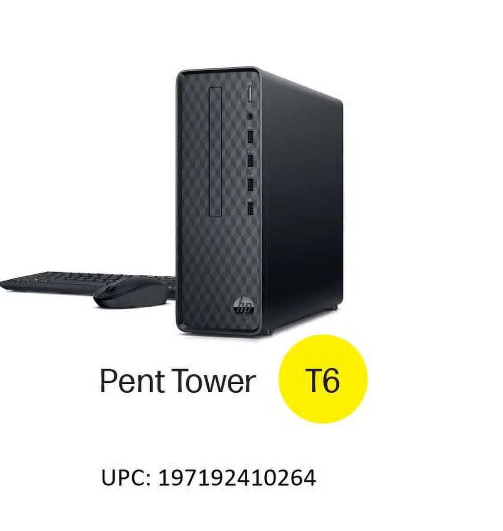 HP Slim Desktop Tower, Intel Pentium, 8GB RAM, 256GB SSD, Windows 11 Home, Black L736