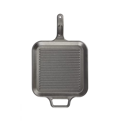 Lodge BOLD 12 Inch Seasoned Cast Iron Grill Pan with Loop Handles X822709