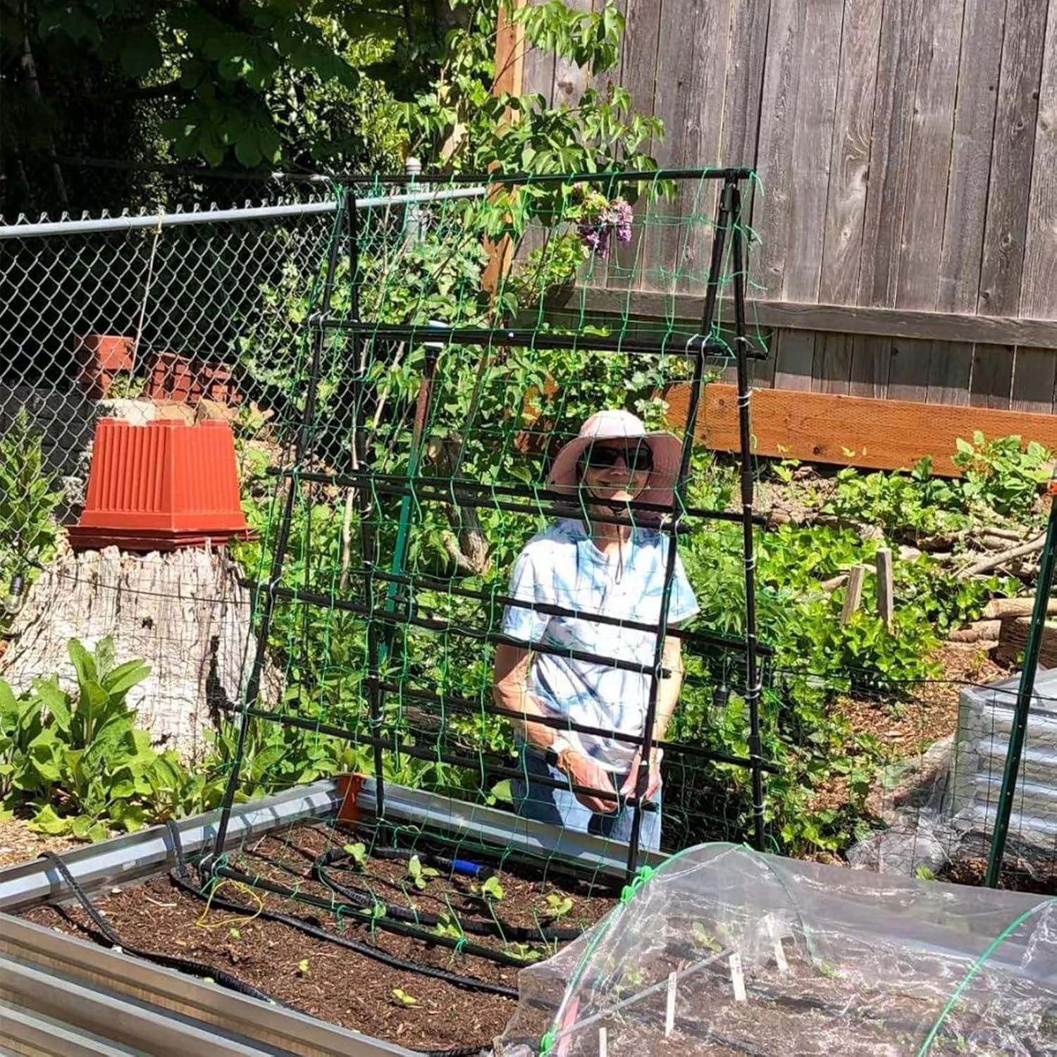 Cucumber Trellis for Climbing Plants A-Frame Garden Support k7m
