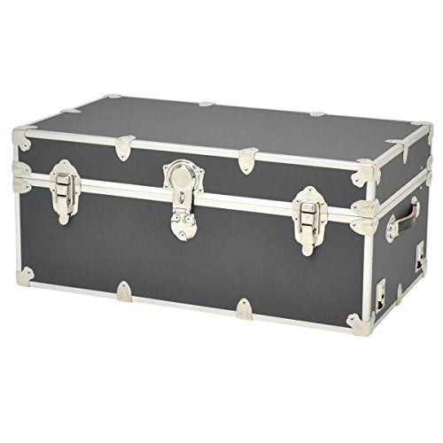 Rhino Trunk & Case Large Armor College Trunk - Secure Dorm Storage Chest - Ideal Footlocker for Students - Strong Trunks with 1000+ Pounds Sitting Capacity 32"x18"x14" (Wine)