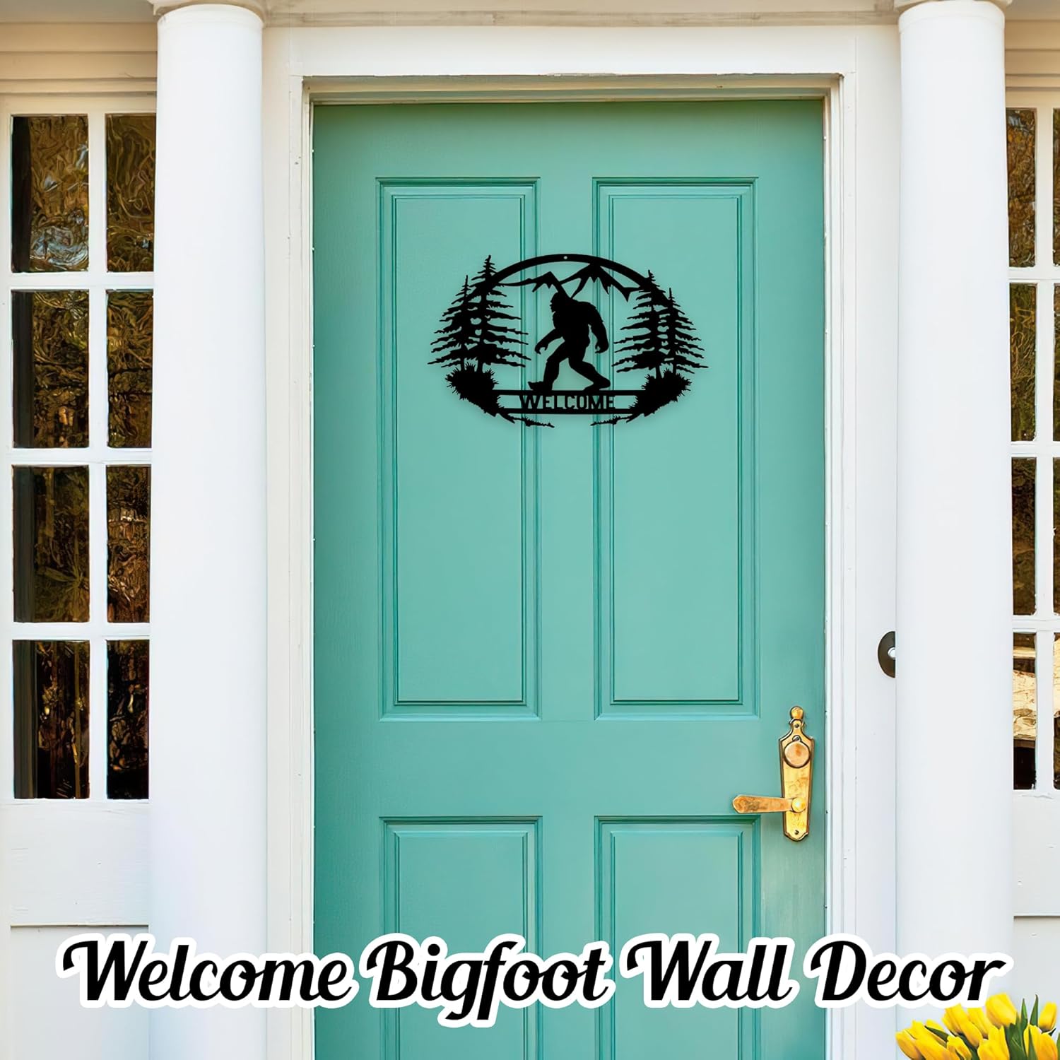 Bigfoot Metal Welcome Sign Wall Art 14 Inch k7