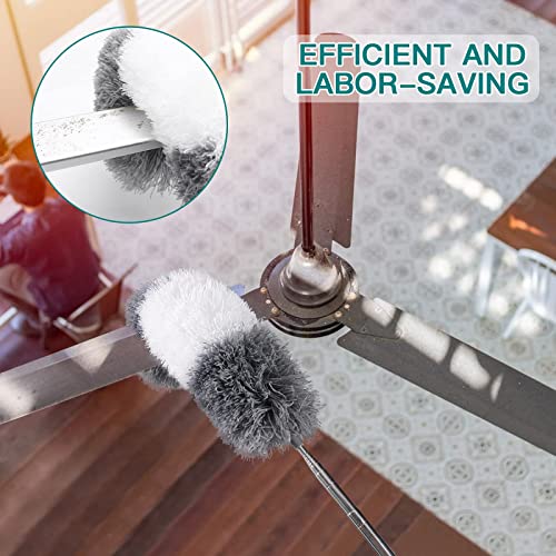 Microfiber Feather Duster Kit with Extendable Pole, Washable a7