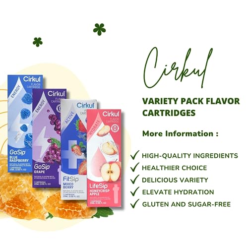 Cirkul Flavor Cartridges Refills Kit - Pack of 4 - Mixed Berry W4610