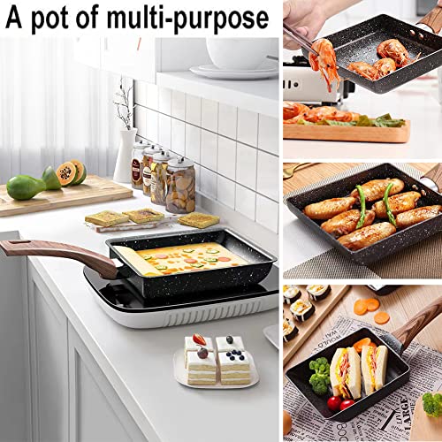 Japanese Omelette Pan Tamagoyaki Nonstick Square Egg Roll Pan, 6.3 x 7.8 inch, Black A8103