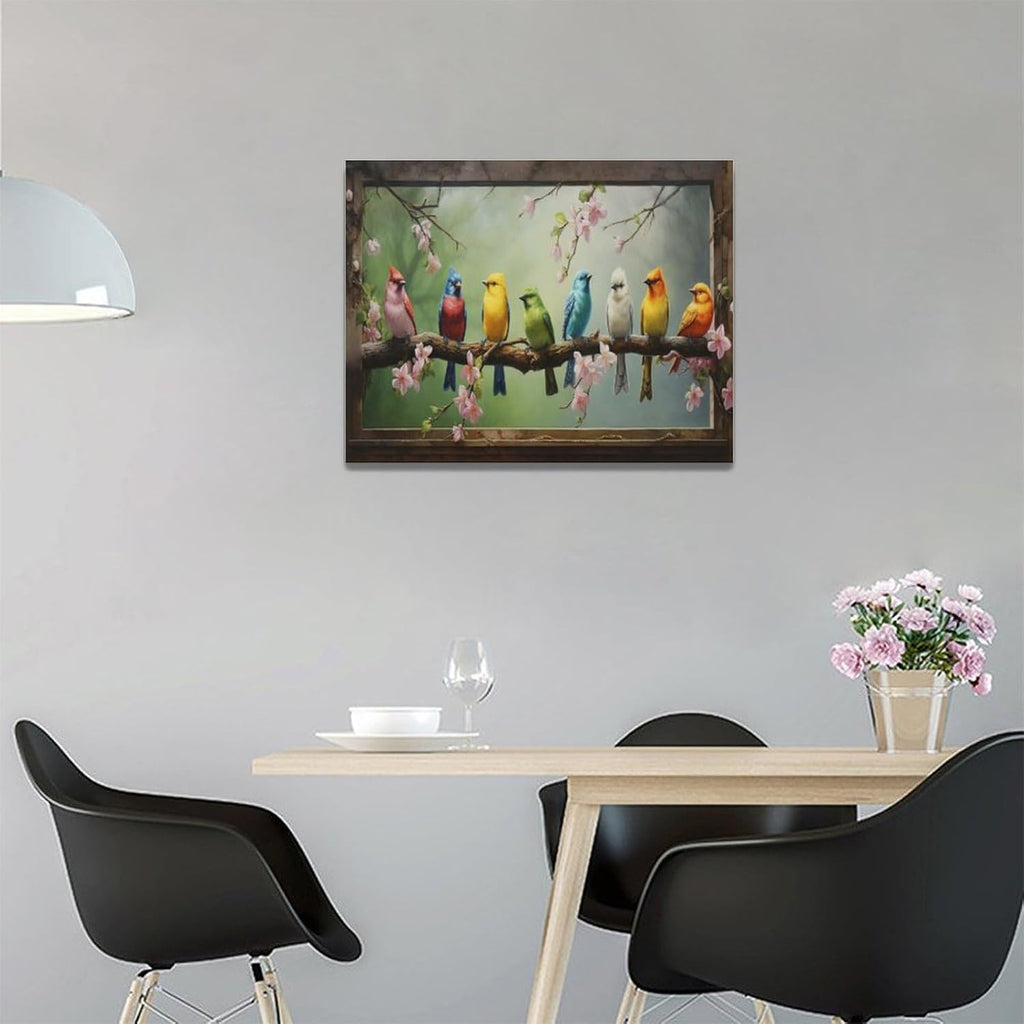 Hummingbirds Wall Art Farmhouse Canvas Bird Pictures Painting 16x12 a7