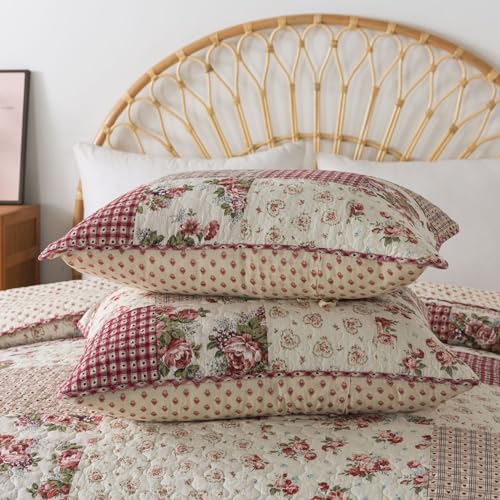 SLPR Walk in The Cotswolds Patchwork Cotton Quilt Set Queen with 2 Shams X251
