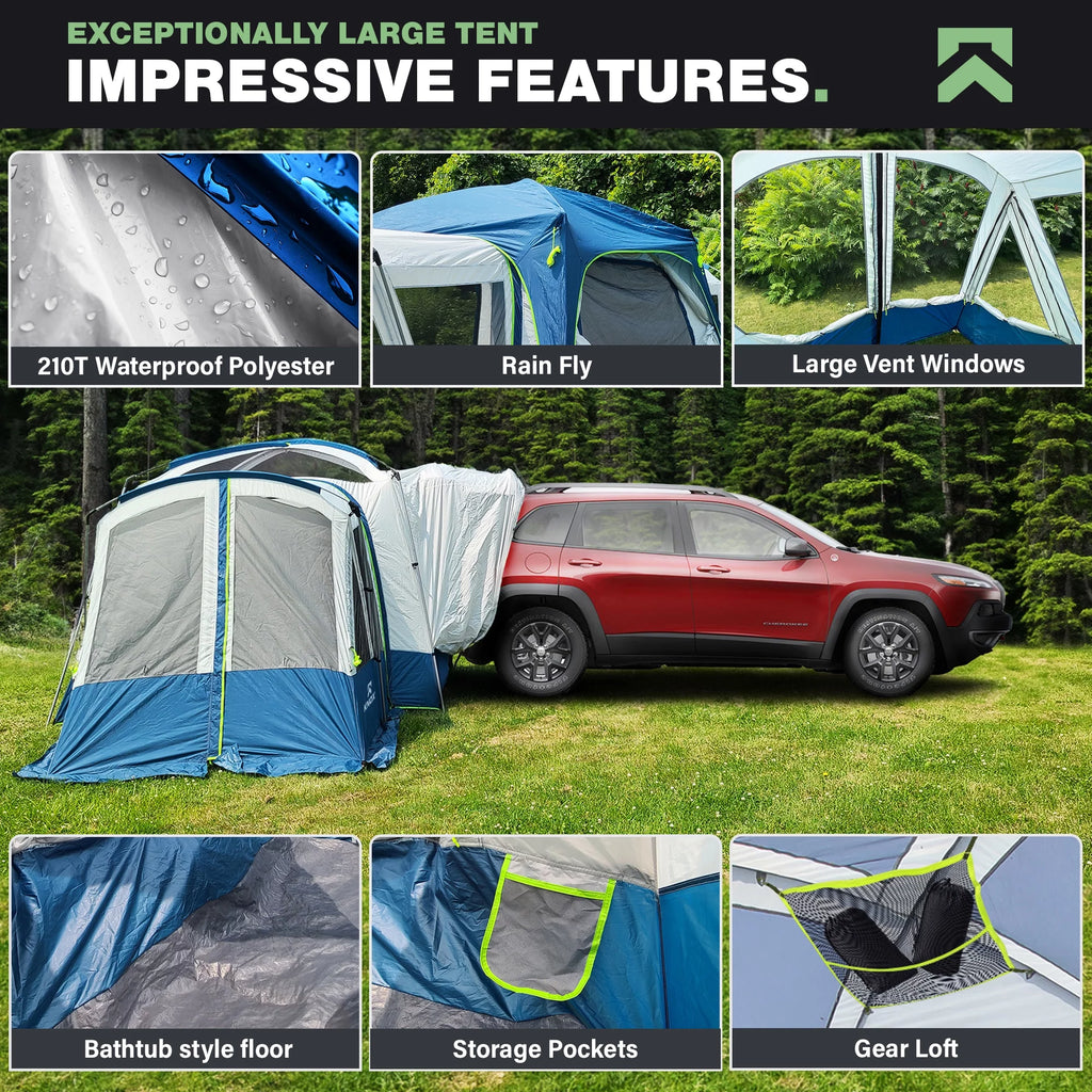 10-Person SUV Camping Tent with 2 Screen Rooms Rainfly k7m